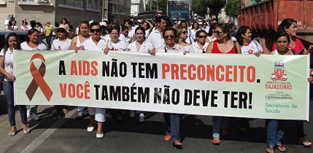  Manifestação no Dia Mundial de Luta contra a Aids, em 1º/12/2011 