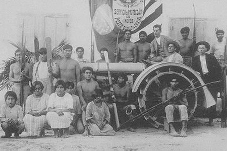  Posto do Serviço de Proteção aos Índios na aldeia kaingang de Duque de Caxias, Santa Catarina, no início do século 20 (Foto: Terra Brasileira) 
