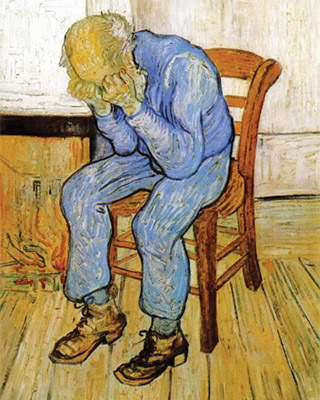  Quadro <EM>Homem velho solitário</EM>, de Vincent Van Gogh 
