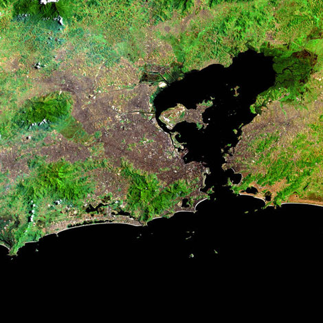  Imagem da Baía da Guanabara feita por satélite (Foto: Nasa) 