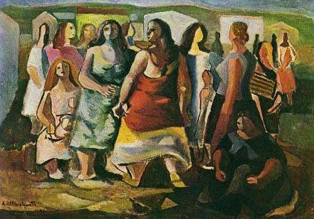  Quadro <EM>Mulheres protestando</EM>, de Di Cavalcanti 