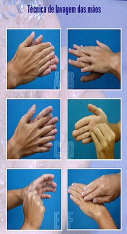  Entre outras informações sobre o tema, o <EM>folder</EM> do Ipec mostra como proceder para higienizar as mãos 