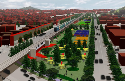  Ilustração do futuro Parque Metropolitano de Manguinhos, uma das obras do PAC 