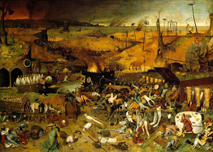  Quadro <EM>Triunfo da morte</EM> (1562), do pintor belga Peter Bruegel (1525-1569), retrata o horror que a peste negra causou na Europa 