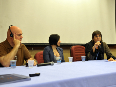  Da esquerda para a direita, Miguel Roig (St. John’s University), Sonia Vasconcelos (UFRJ) e Claude Pirmez, da Fiocruz. Foto: Gutemberg Brito. 